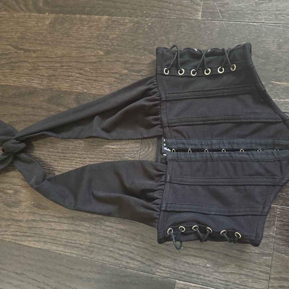 I.AM.GIA Black Halter Top - Picture 2 of 4